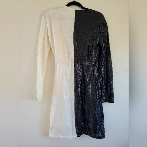 H&M Two-Tone Sequined Wrap Party Dress - Picture 2 of 7